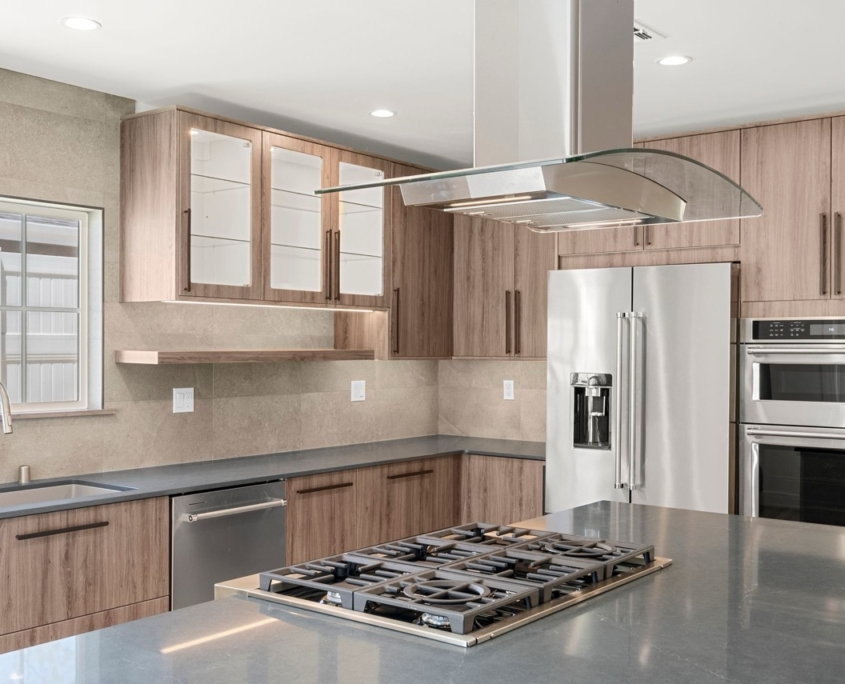 Embolden Designer Doors, 3D Texture in Gibraltar, SuperMatte Slab in Mist, IKEA Sektion